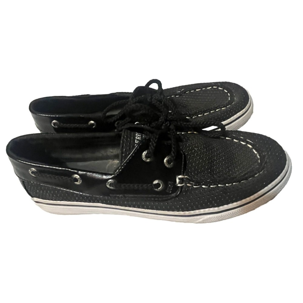 Shoes Mens SPERRY YG50797 Bahama Black / Black Dot US Size 5 EUC